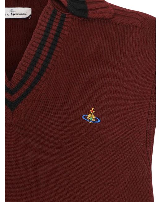 Vivienne Westwood Red Striped Sleeveless Jacket for men