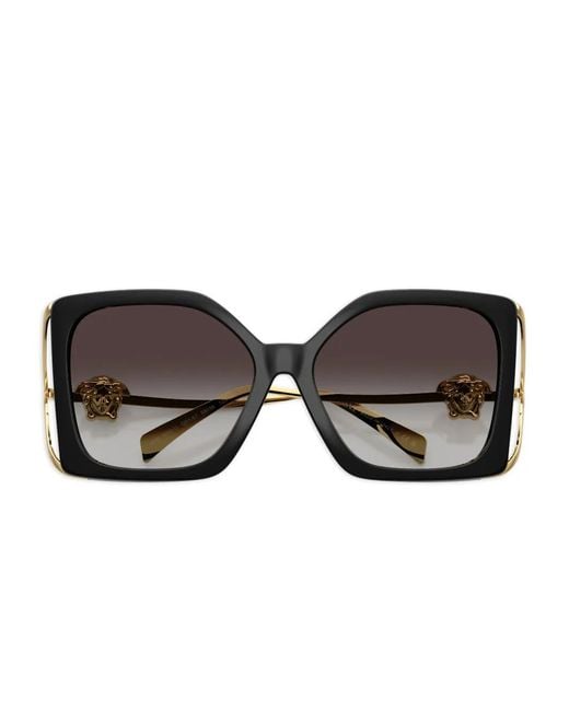 Versace Black Square-Frame Medusa Sunglasses