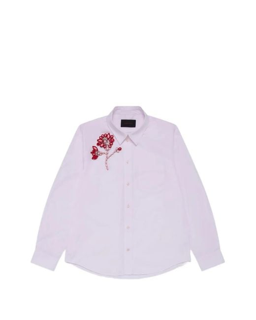 Simone Rocha Purple Bead-Embellished Classic Shirt for men