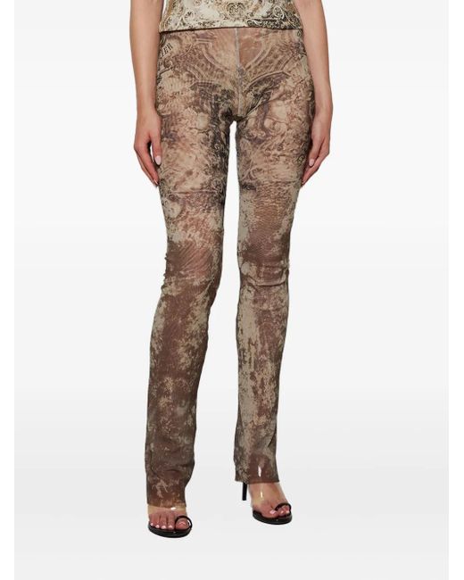 Jean Paul Gaultier Gray Medallion-Print Trousers