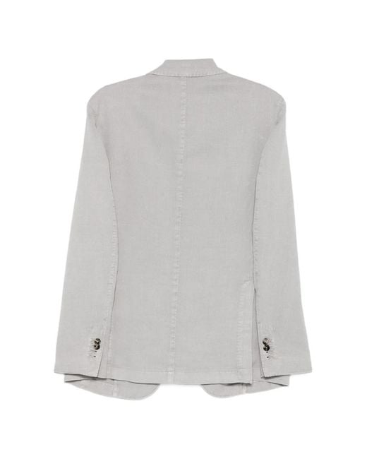 Dell'Oglio Gray Patch-Pockets Blazer for men