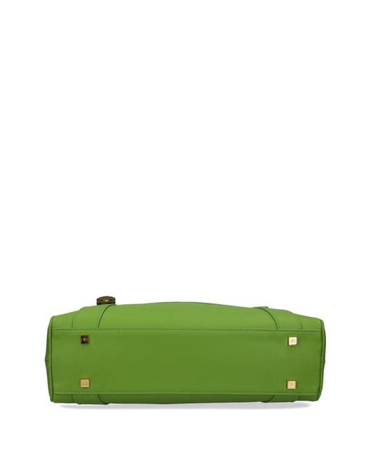 Elisabetta Franchi Green Small Over-The-Shoulder Bag Made Of Leather