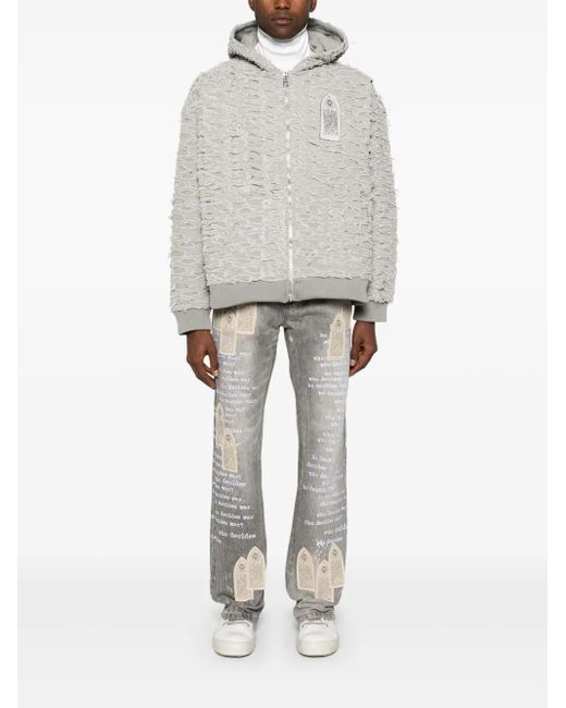 Who Decides War Gray Scripture Jeans for men