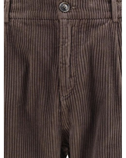 Cruna Gray Mitte Corduroy Trousers for men