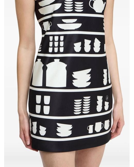 J.W. Anderson Black Pottery-Print Mini Dress