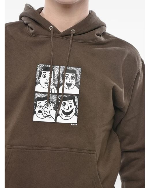 POLAR SKATE Gray Jacob's Corner Graphic-Print Hoodie for men
