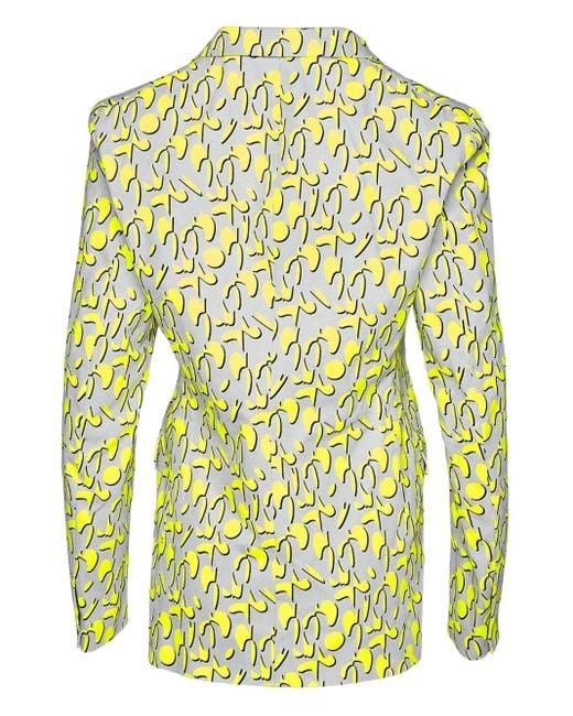 Jil Sander Yellow Geometric-Print Blazer for men