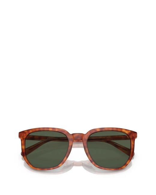 COACH Green Tortoiseshell-Effect Square-Frame Sunglasses for men