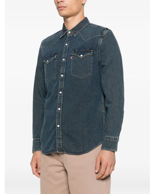 Levi's Blue Denim Button-Down Shirt for men