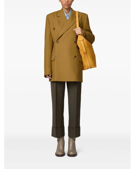 Tod's Green Double-Breasted Wool Jacket