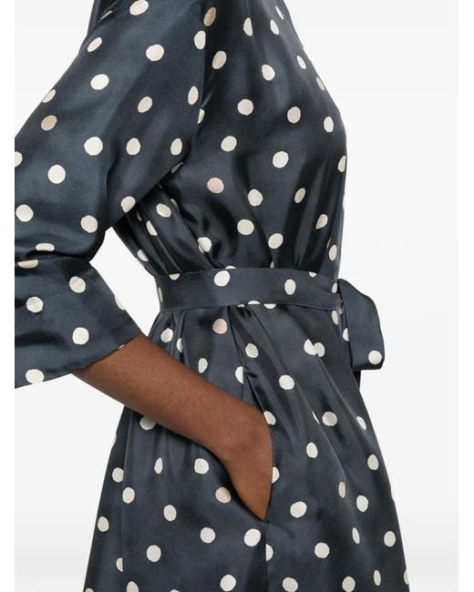 Max Mara Blue Printed Silk Dress