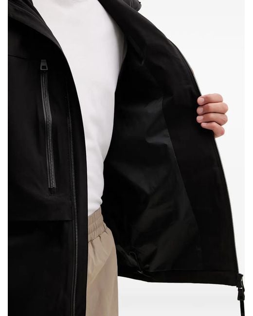 EA7 Black Logo-Print Hooded Jacket for men