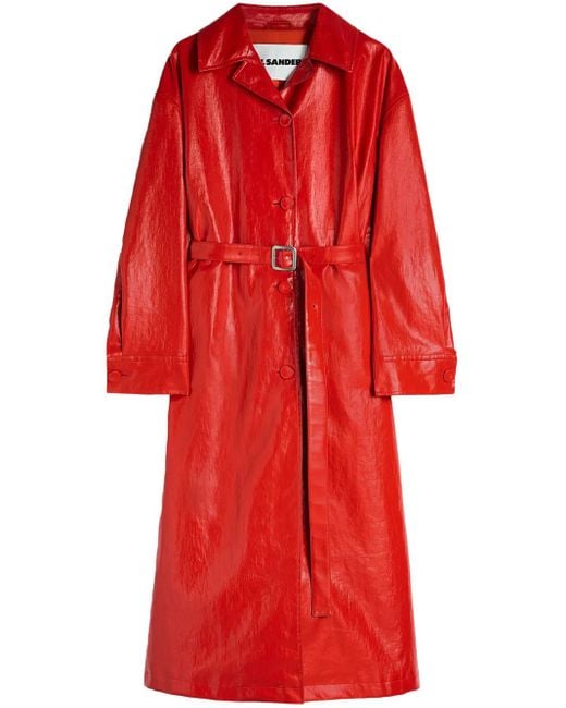 Jil Sander レディース レッド トレンチコートの通販はau PAY