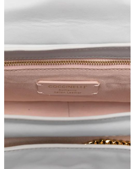 Borsa A Spalla Trapuntata Piccola di Coccinelle in White
