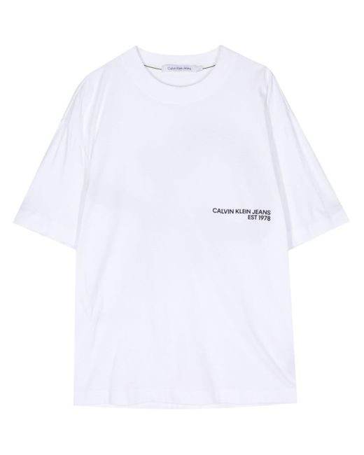 T-shirt con stampa di Calvin Klein in White da Uomo