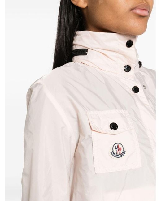 Moncler Natural Leichte Jacke mit Logo-Applikation