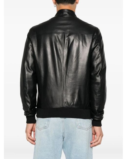 メンズ Barba Napoli Dakota レザージャケット Black