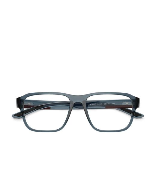 Prada Linea Rossa Blue Square-Frame Glasses for men