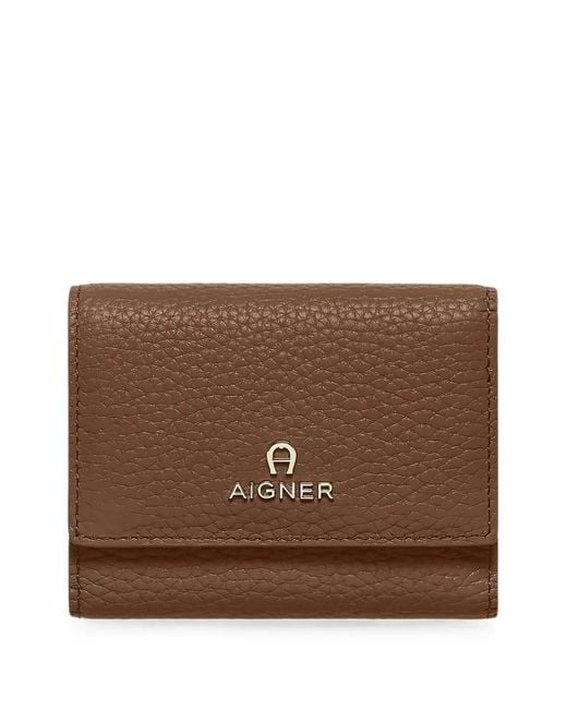 Aigner Brown Ivy Logo-Plaque Wallet