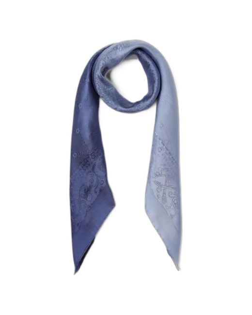 Ferragamo Blue Palazzo Jacquard Scarf