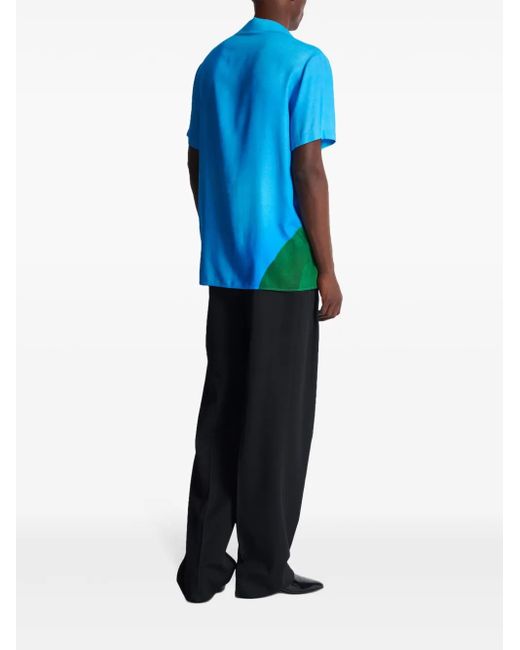 Balmain Blue Short Sleeve Shirts for men