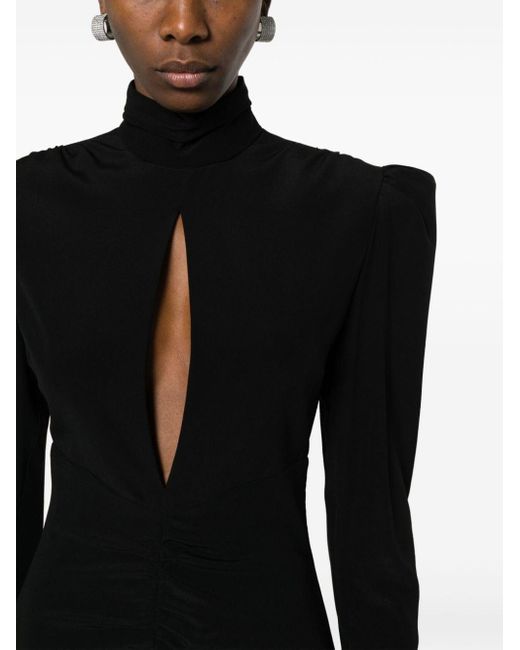 Alessandra Rich Black Cut-out Silk Minidress