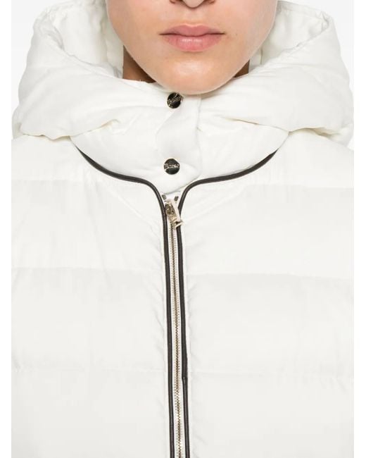 Herno フーデッド キルティングジャケット White