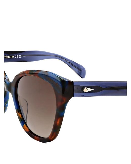 Rag & Bone Blue Tortoiseshell-Effect Cat-Eye Sunglasses