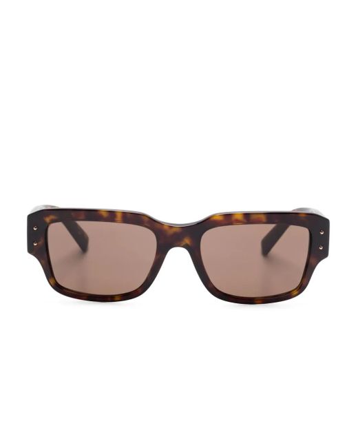Dolce & Gabbana Brown Logo-Plaque Sunglasses for men