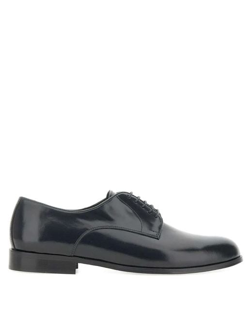 Duca Degli Abruzzi Gray Lace-Up Leather Derby Shoes for men