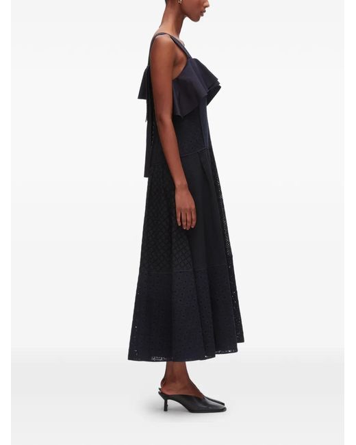 3.1 Phillip Lim Black Ruffled Broderie Midi Dress