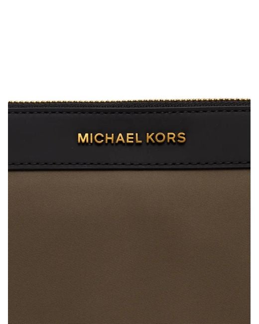 Michael Kors Brown Brooklyn Logo-Lettering Wristlet Clutch Bag for men