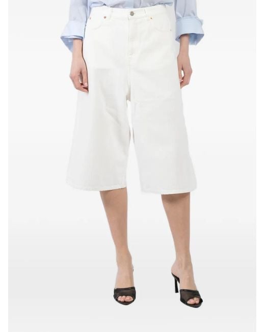 Teurn Studios White Baggy denim shorts