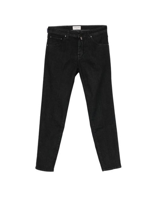 Jacob Cohen Black Five-Pocket Straight Jeans for men