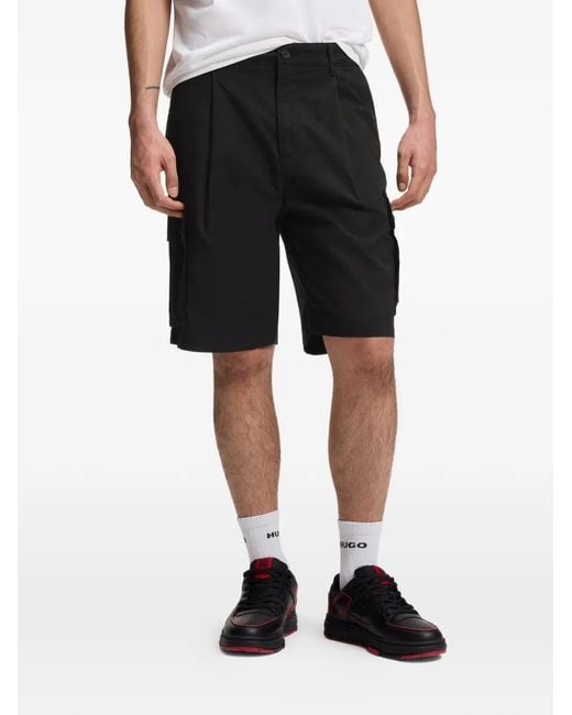 HUGO Black X Rb Pleated Cargo Shorts for men
