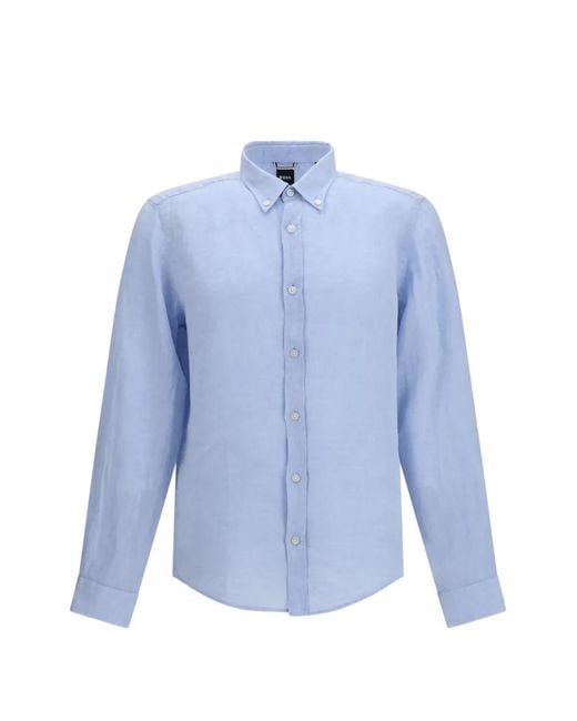 Camicia Button-Down Liam di Boss in Blue da Uomo