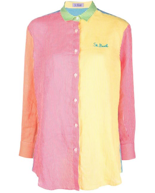 Camicia con design color-block di Mc2 Saint Barth in Pink