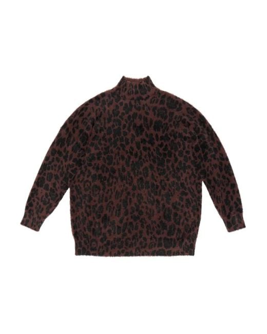 Bimba Y Lola Brown Leopard-Print Sweater