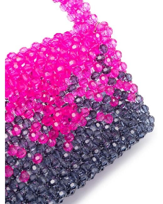 Germanier Pink Bead-Embellished Mini Tote Bag