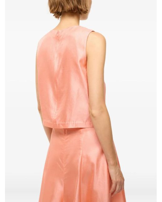 Staud Pink Cassia Silk Top