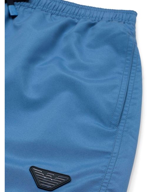 Emporio Armani Blue Logo-appliqué Drawstring Swim Shorts for men