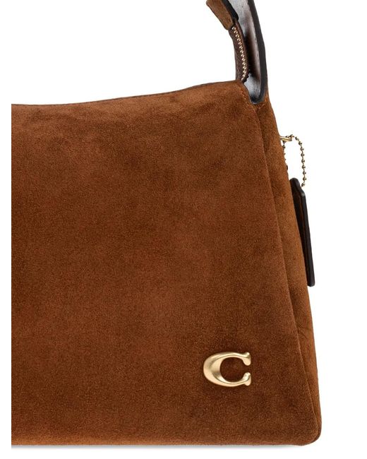 COACH Brown Lola Initial Logo Zip Tote Bag