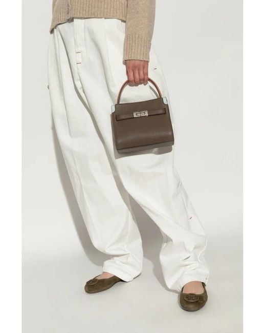 Tory Burch Brown Petite Lee Radziwill Cross Body Bag