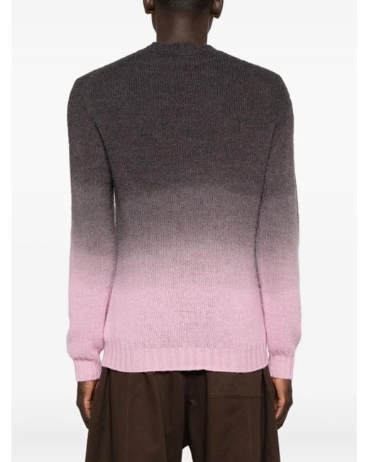 Tintoria Mattei 954 Black Gradient-Effect Crew-Neck Sweater for men