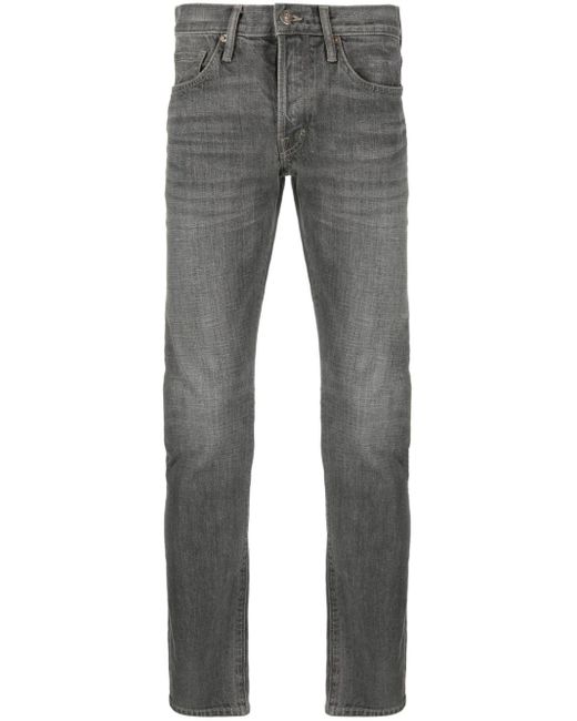 Tom Ford Gray Washed Slim-fit Jeans for men