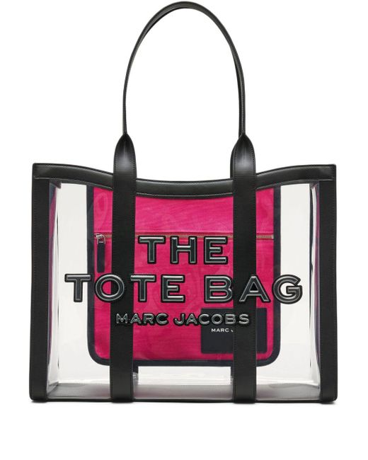 Marc Jacobs The Large Clear Shopper in het Red