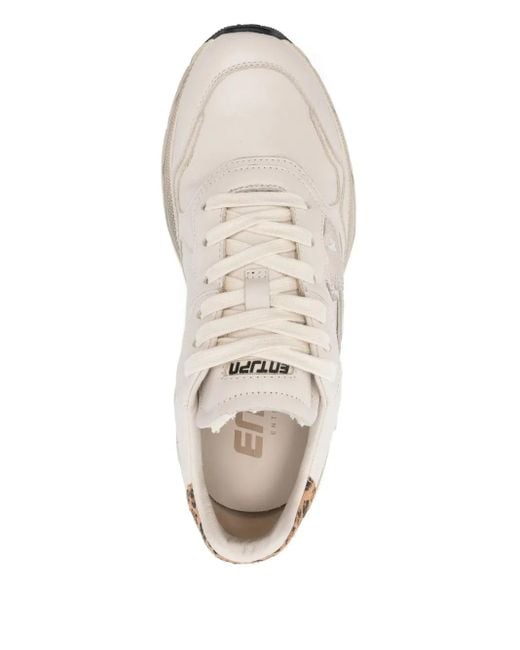 ENTERPRISE JAPAN White Leopard Detail Sneakers