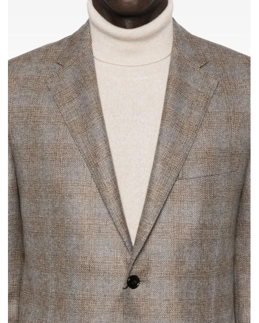 Corneliani Gray Checked Two-Button Jacket for men