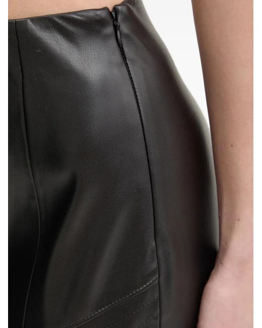 HUGO Black Panelled Leather Trousers