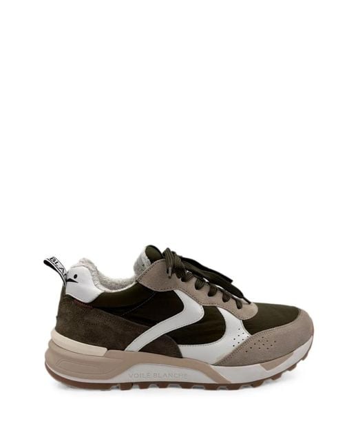Voile Blanche Black Panelled Suede Sneakers for men